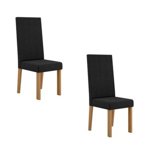 Kit 2 Cadeiras Nice com Espaldar – Tecido Veludo Suede Pés em Mdf com Sapatilhas Plásticas Mel/