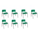 Ver imagem 2 de Kit 7 Cadeira Iso Infantil Creche, Escola Base Cinza Verde Escuro