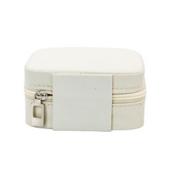 Porta Joias Portátil - Viagem e Estojos com Zíper:bege - 1