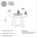 Ver imagem 3 de Mesa de Jantar 130cm com Tampo Redondo Giratório Carvalho Rosé