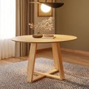 Ver imagem 1 de Mesa de Jantar 130cm com Tampo Redondo Giratório Carvalho Rosé