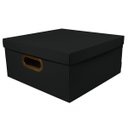 Ver imagem 1 de Caixa Organizadora Linho Grande Dello 36x36x16,5cm Armazenamento de Objetos Diversos Preto