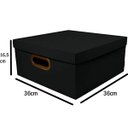 Ver imagem 2 de Caixa Organizadora Linho Grande Dello 36x36x16,5cm Armazenamento de Objetos Diversos Preto