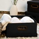 Ver imagem 3 de Caixa Organizadora Linho Grande Dello 36x36x16,5cm Armazenamento de Objetos Diversos Preto