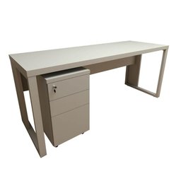 Escrivaninha Industrial 170cm X 60cm Pés Metal F5 Office - 1