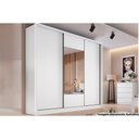 Ver imagem 1 de Guarda Roupa Casal 3 Portas de Correr e 6 Gavetas C-espelho Arezzo Plus Branco - Novo Horizonte