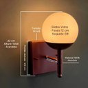 Ver imagem 3 de Arandela Luminária de Parede Moderna Quadrada Rose Gold Vidro Globo 12cm Decoração Iluminação Casa