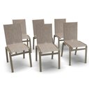 Ver imagem 1 de Kit 6 Cadeiras Jantar Gourmet Alumínio Fendi Tela Mocca