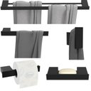 Ver imagem 1 de Kit Acessórios para Banheiro 5 Peças Duplo Preto F.master