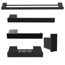Ver imagem 2 de Kit Acessórios para Banheiro 5 Peças Duplo Preto F.master