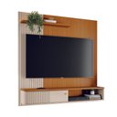 Ver imagem 4 de Painel Suspenso Aurora 160cm para TV 65 pol MDP/MDF Frisado Porta Deslizante UV - Cinamomo/Offwhite