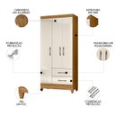 Ver imagem 3 de Guarda Roupa Solteiro 82cm 3 Portas Zeno Freijó/off Z17 - Mpozenato