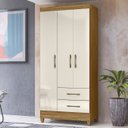 Ver imagem 2 de Guarda Roupa Solteiro 82cm 3 Portas Zeno Freijó/off Z17 - Mpozenato