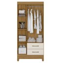 Ver imagem 5 de Guarda Roupa Solteiro 82cm 3 Portas Zeno Freijó/off Z17 - Mpozenato