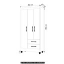 Ver imagem 4 de Guarda Roupa Solteiro 82cm 3 Portas Zeno Freijó/off Z17 - Mpozenato
