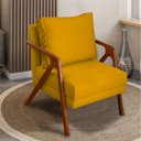 Ver imagem 2 de Poltrona Decorativa para Sala Recepção Consultório Reforçada em Madeira Maciça Shine Suede