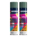 Ver imagem 2 de Tinta Spray 400ml Verde Escuro Uso Geral em Aço Ferro Gesso Cerâmica Couro | Universo | Kit 02 Un