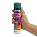 Ver imagem 3 de Tinta Spray 400ml Verde Escuro Uso Geral em Aço Ferro Gesso Cerâmica Couro | Universo | Kit 02 Un