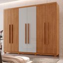Ver imagem 1 de Guarda-Roupa Frisado 100% MDF 6 Portas e 2 Gavetas com Pés Veracruz