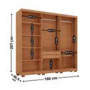Ver imagem 3 de Guarda-Roupa Frisado 100% MDF 6 Portas e 2 Gavetas com Pés Veracruz