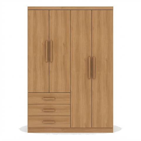 Guarda Roupa Casal Master 4 Portas 3 Gavetas Cinamomo Formimóveis