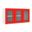 Ver imagem 1 de Armário Aéreo p/ Cozinha Colors 6010 3 Portas c/ Vidro 105cm Branco/Vermelho - Bertolini