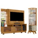 Ver imagem 1 de Estante Home Theater Frizz Plus Cumaru com Pés com Cristaleira Marina Cumaru Opala - Madetec
