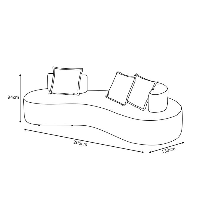 Sofá Orgânico Denver 2m 2 Lugares Veludo Cinza - Fortbello Estofados - 6