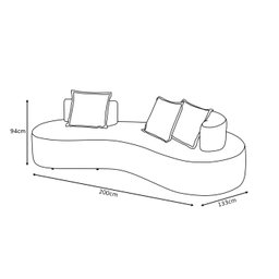 Sofá Orgânico Denver 2m 2 Lugares Veludo Cinza - Fortbello Estofados - 6