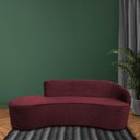 Ver imagem 2 de Sofá Curvo 3 Lugares 180cm Eron Braço Esquerdo Veludo Vermelho - Nexta Casa