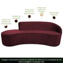 Ver imagem 3 de Sofá Curvo 3 Lugares 180cm Eron Braço Esquerdo Veludo Vermelho - Nexta Casa