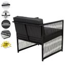 Ver imagem 2 de 2 Poltronas 01 Namoradeira e Mesa Centro Santiago Fio Fibra Encosto e Assento Estofado