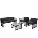 Ver imagem 1 de 2 Poltronas 01 Namoradeira e Mesa Centro Santiago Fio Fibra Encosto e Assento Estofado