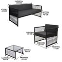 Ver imagem 3 de 2 Poltronas 01 Namoradeira e Mesa Centro Santiago Fio Fibra Encosto e Assento Estofado