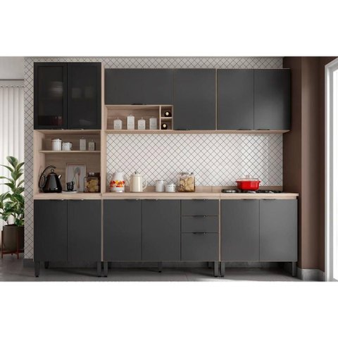 Kit Modulado Demóbile 5 Peças Firenze C5p156 Avena/grafito