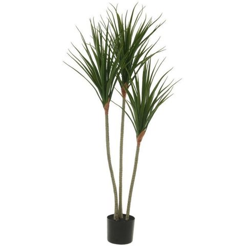 Planta Artificial Arvore Dracena Marginata C/pote X3 Verde 1,20cm