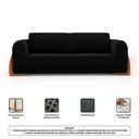 Ver imagem 5 de Sofá Living Bloom 180cm 02 Lugares com Pés de Madeira Bouclê Preto - Abmaza
