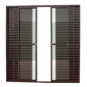 Ver imagem 1 de Porta Balcão Alumínio 6F.210 x 200 V.Liso Marrom Corten Brimak