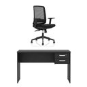 Ver imagem 1 de Kit Mesa de Escritório 120x60cm com Gaveta + Cadeira Netflex