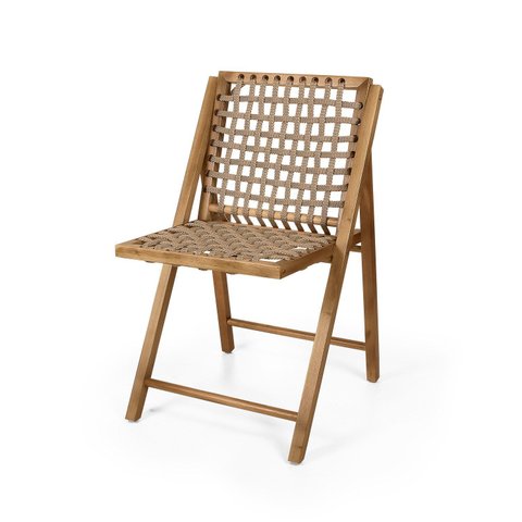 Cadeira em Madeira Maciça com Corda Náutica Cor Mel Preebel