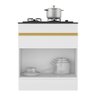 Balcão Cozinha para Cooktop 70cm com Rodapé 1 Porta 1 Gaveta Veneza Multimóveis V2118 Branco/dourado - 4