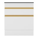 Ver imagem 3 de Balcão Cozinha para Cooktop 70cm com Rodapé 1 Porta 1 Gaveta Veneza Multimóveis V2118 Branco/dourado