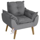 Ver imagem 1 de Kit 02 Poltrona Opala Suede Cinza