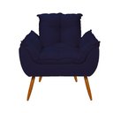 Ver imagem 2 de Poltrona Opala Pés Palito Decorativa Suede Azul Marinho