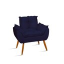 Ver imagem 1 de Poltrona Opala Pés Palito Decorativa Suede Azul Marinho