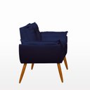 Ver imagem 3 de Poltrona Opala Pés Palito Decorativa Suede Azul Marinho