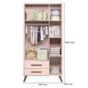 Ver imagem 3 de Berço Americano 3820 e Guarda Roupa Roupa 3830 Q Encanto Retrô Rosa com Colchão da Ortobom -