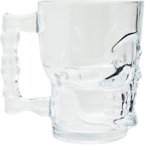 Canecas Chopp Cerveja De Vidro Caveira Rock Style 365ml