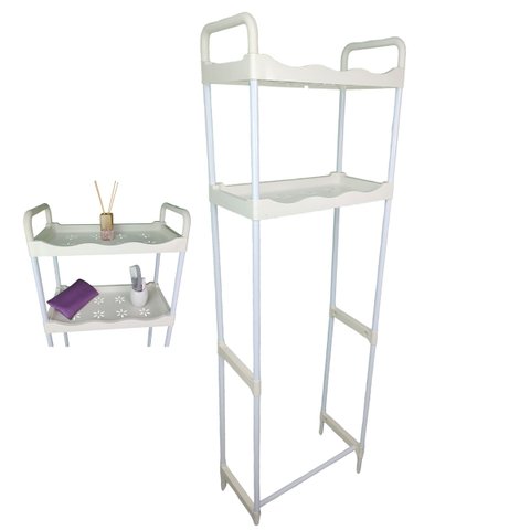 Rack Estante Banheiro 2 Prateleiras Vaso Sanitario Organizaçao Multiuso Casa Lavanderia Cozinha Prat