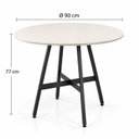 Ver imagem 3 de Mesa de Jantar Redonda Clarice 90 cm Aço Preto Tampo Off White